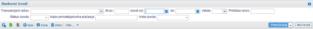 Pregled bankovnih izvoda