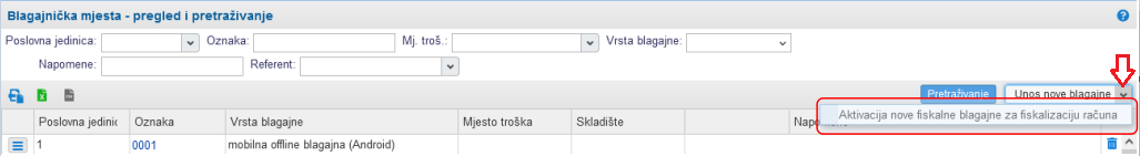 Otvaranje nove fiskalne blagajne uz pomoć čarobnjaka