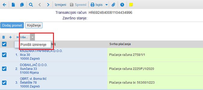 Poništenje izvršene likvidacije odljeva