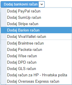 Unos Barion računa