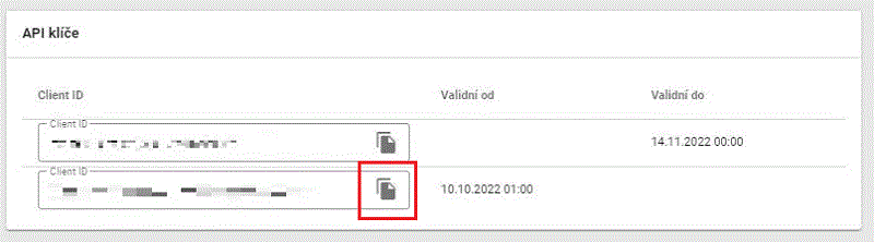 Kopiranje API ključa (Client ID)
