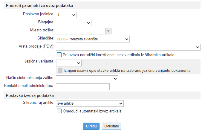 Dodatne mogućnosti sinkronizacije