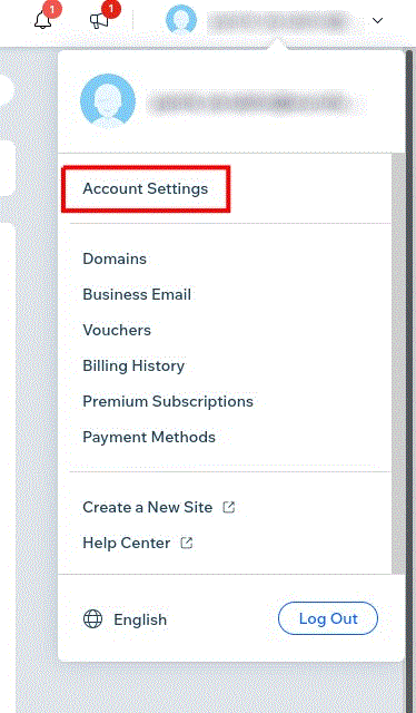Postavke Wix računa