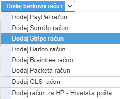 Unos Stripe računa