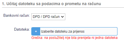 Datoteka je u pogrešnom formatu ili ne sadrži podatke