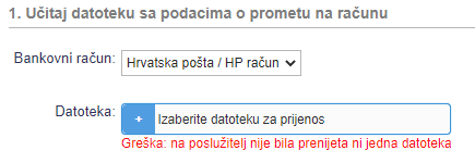 Datoteka je u pogrešnom formatu ili ne sadrži podatke
