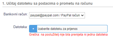 Datoteka je u pogrešnom formatu ili ne sadrži podatke