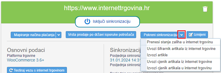 Dodatne mogućnosti sinkronizacije